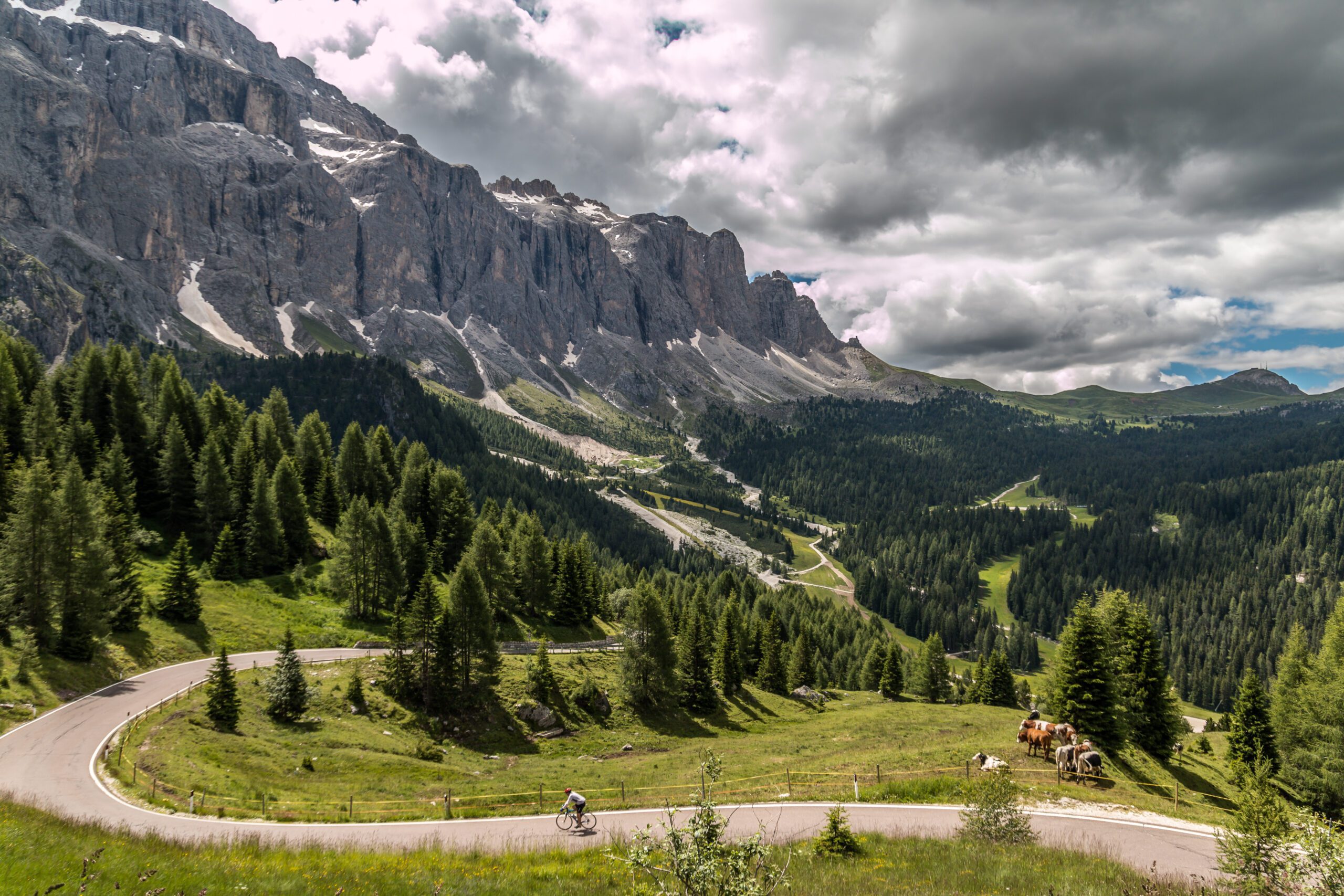 Cycling in a Dolomites route